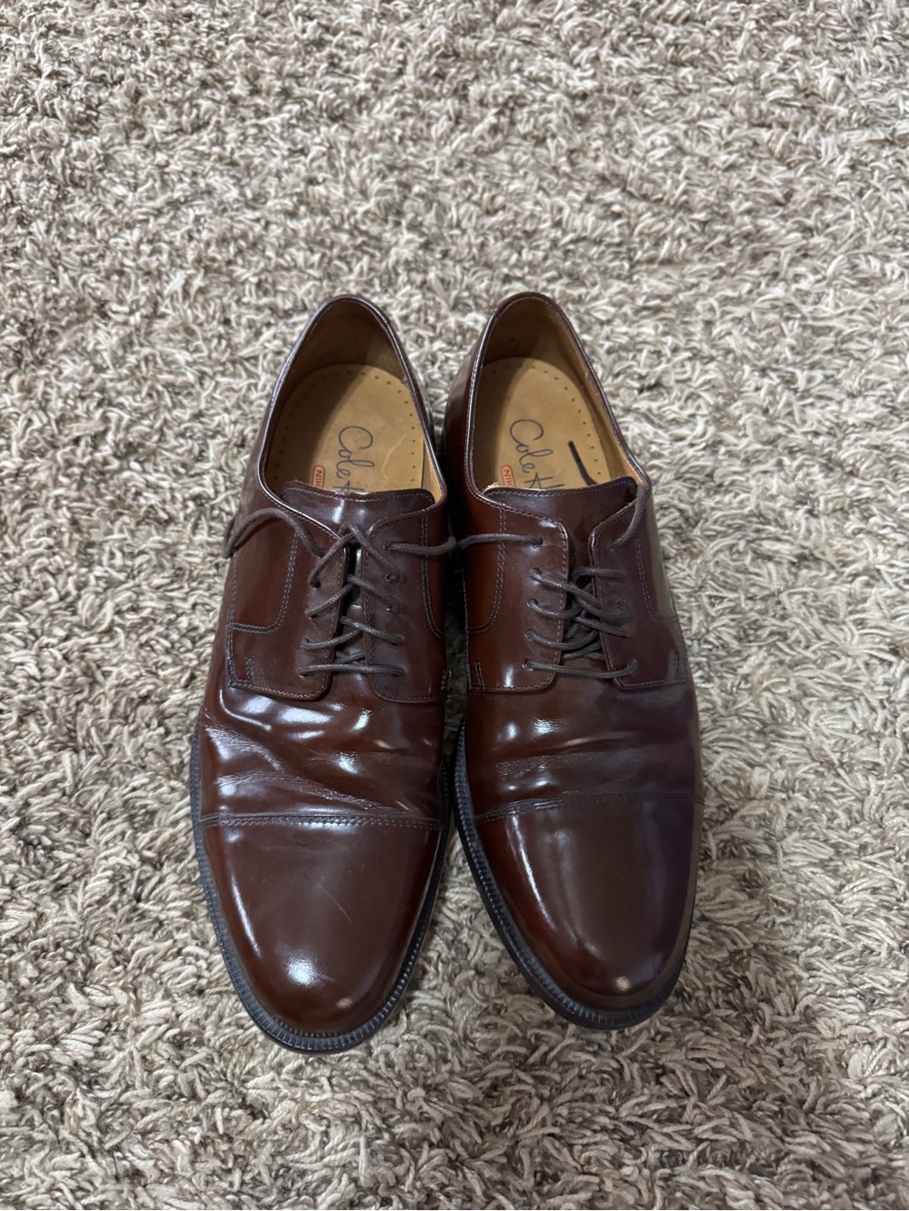 Cole Haan Men's Brown Leather Cap-Toe Oxfords